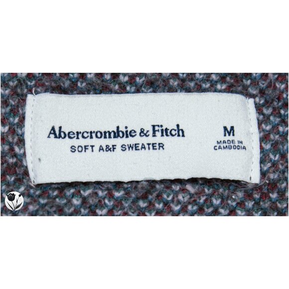 Abercrombie & Fitch Soft Sweater Cardigan M Green Floral Pattern Button Up - Picture 4 of 9